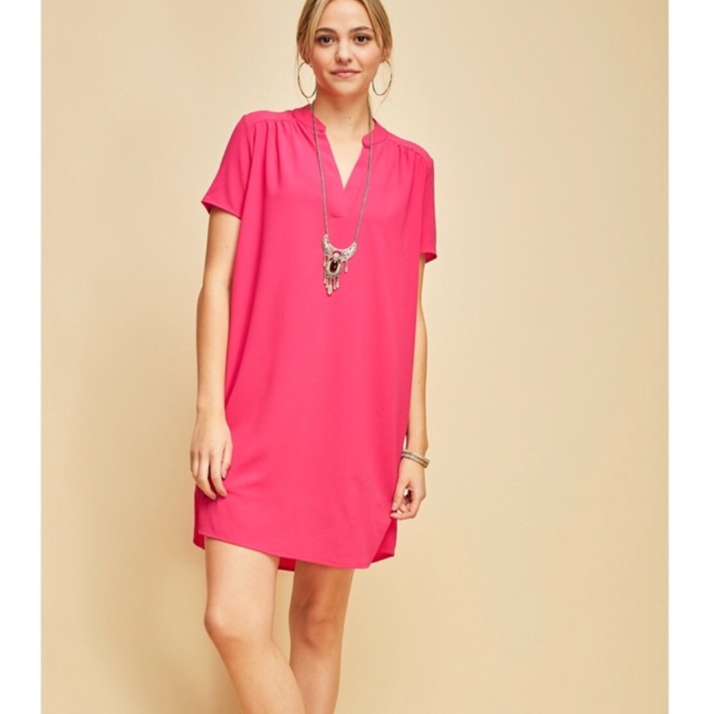 ON HOLD Fuschia Shift Dress